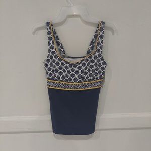 Lands' End Women's Modest Square Neck Underwire Tankini Size 16W Tall $60 9B068